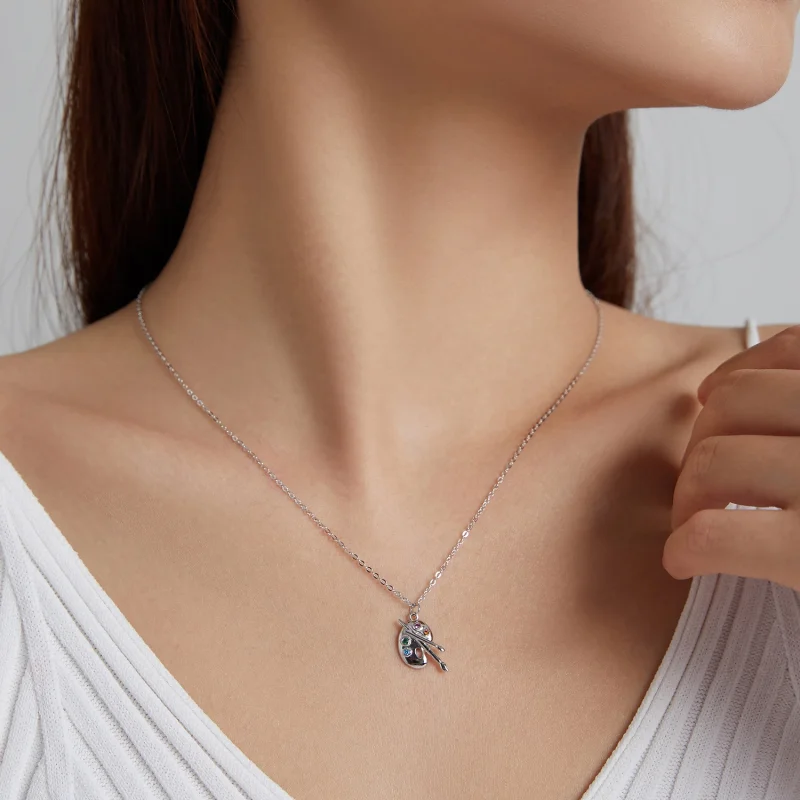 (Bild für) Halskette mit künstlerischem Lebensanhänger aus Silber im Pandora-Stil - SCN457 - Ansicht 8