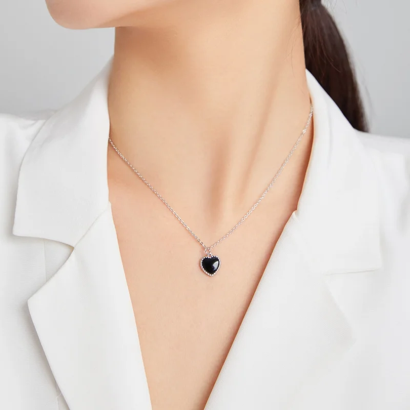 (Bild für) Halskette mit Love-Achat-Anhänger im Pandora-Stil aus Silber - SCN443 - Ansicht 6