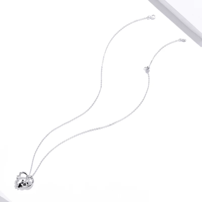 (Bild für) Halskette mit niedlichem kleinen Panda-Anhänger aus Silber im Pandora-Stil - SCN - Ansicht 4
