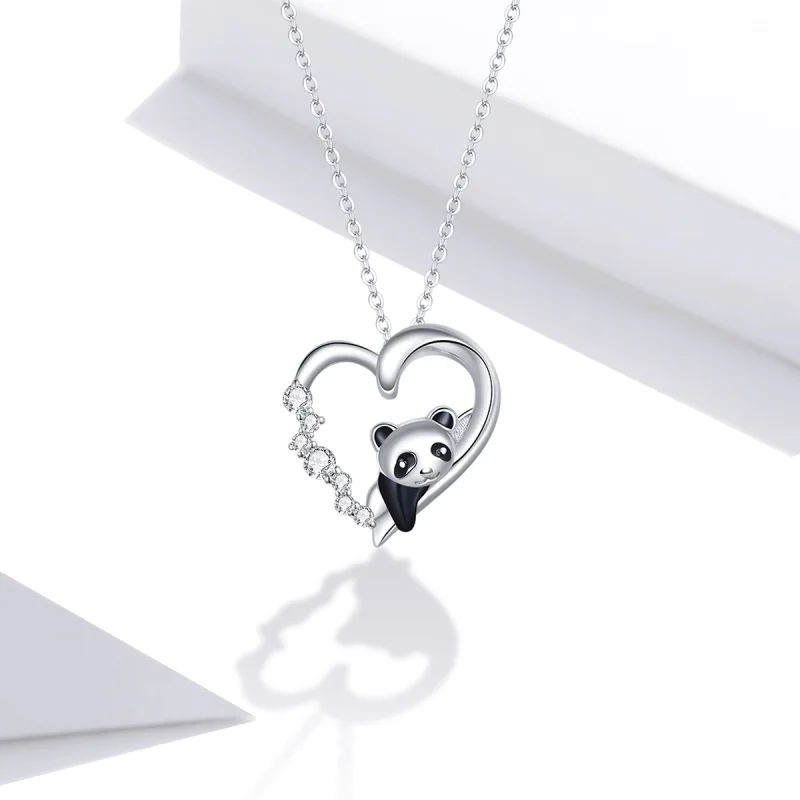 (Bild für) Halskette mit niedlichem kleinen Panda-Anhänger aus Silber im Pandora-Stil - SCN - Ansicht 5