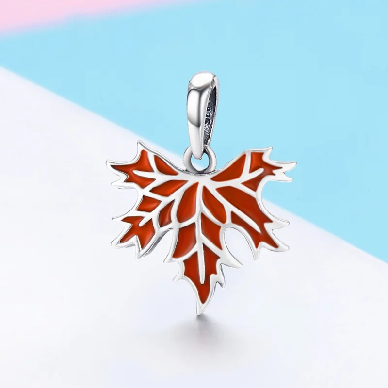 (Bild für) Pandora-Stil Spätherbst-Ahornblätter-Halskettenanhänger - SCC585 - Ansicht 4