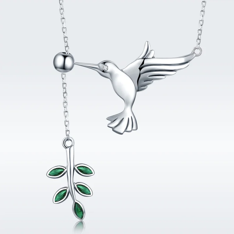 (Bild für) Silberne Halskette „Grüße von Kolibris“ im Pandora-Stil - SCN217 - Ansicht 8
