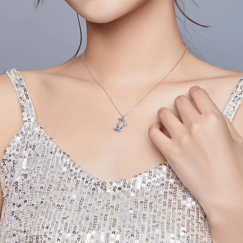 (Bild für) Silberne Halskette mit „Believe in Your Dreams“-Anhänger im Pandora-Stil - SCN41 - Ansicht 6