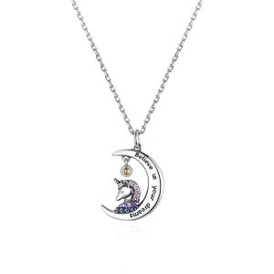 (Bild für) Silberne Halskette mit „Believe in Your Dreams“-Anhänger im Pandora-Stil - SCN410