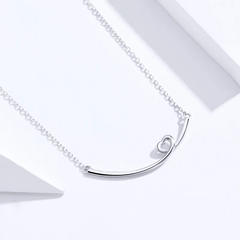 (Bild für) Silberne „Happy Smile“-Halskette im Pandora-Stil - SCN381 - Ansicht 2