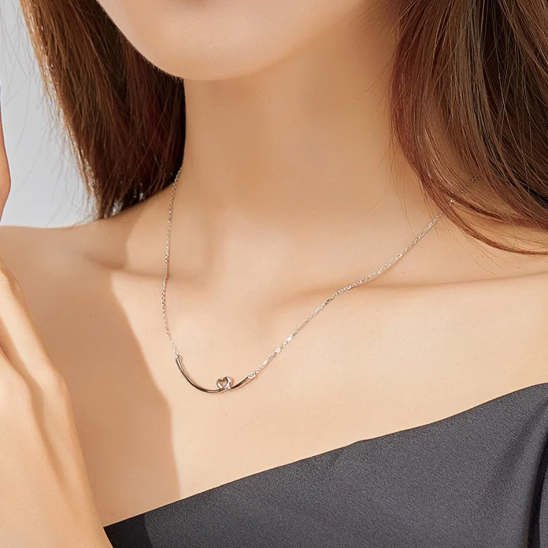 (Bild für) Silberne „Happy Smile“-Halskette im Pandora-Stil - SCN381 - Ansicht 10