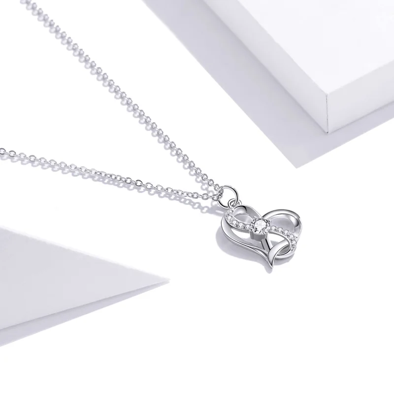 (Bild für) Silberne „Together Forever“-Anhänger-Halskette im Pandora-Stil - SCN442 - Ansicht 2