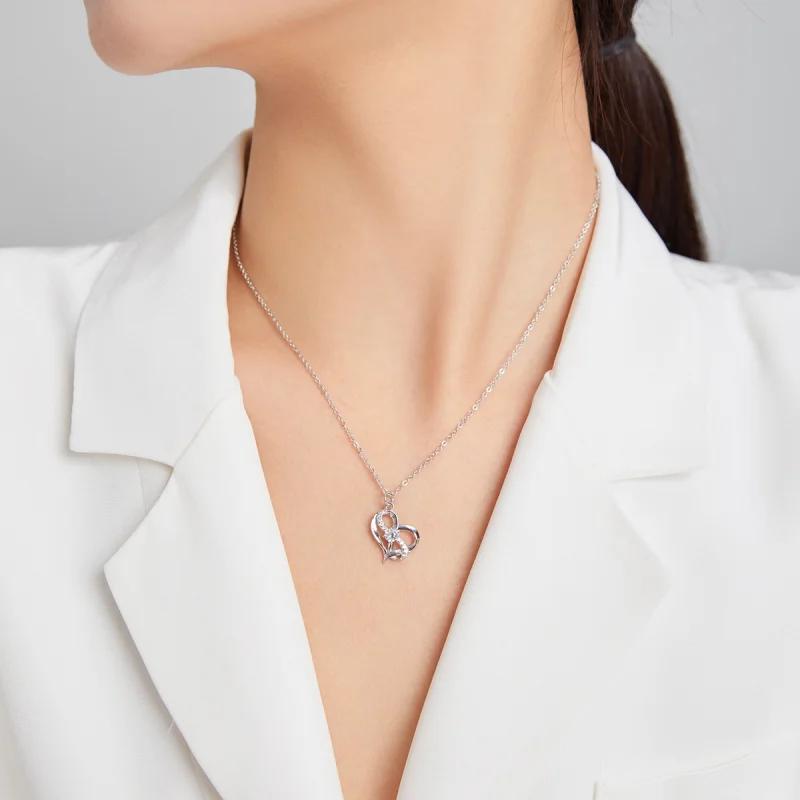 (Bild für) Silberne „Together Forever“-Anhänger-Halskette im Pandora-Stil - SCN442 - Ansicht 6