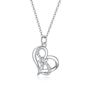 (Bild für) Silberne „Together Forever“-Anhänger-Halskette im Pandora-Stil - SCN442