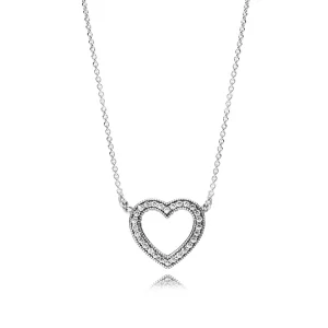 (Bild für) Loving Hearts of PANDORA Halskette, klare CZ - 590534CZ-45