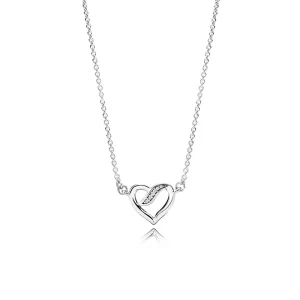 (Bild für) PANDORA Bänder der Liebe, Halskette mit klarem CZ-Anhänger - 590535CZ-45