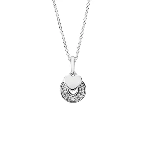 (Bild für) PANDORA Celebration Hearts Halskette mit klarem CZ-Anhänger - 390404cz-70