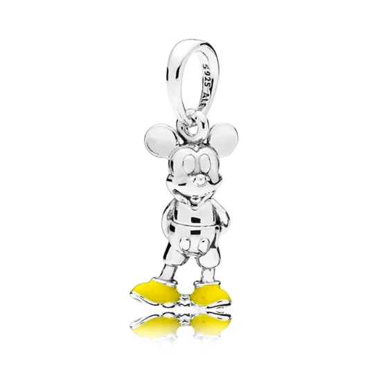 (Bild für) PANDORA Disney, klassischer Mickey-Anhänger, gelber Emaille-Anhänger - 397394EN06