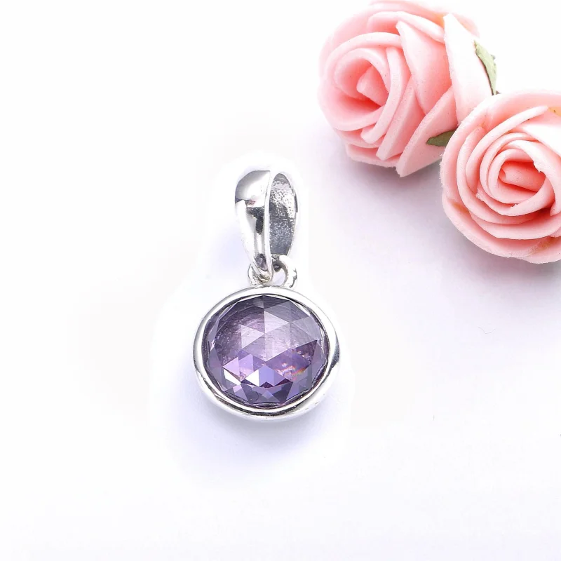 (Bild für) PANDORA Februar-Tropfenanhänger, synthetischer Amethyst - 390396SAM - Ansicht 2