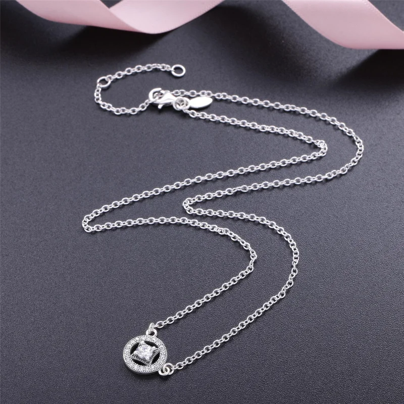 (Bild für) PANDORA Vintage Allure Halskette mit klarem CZ-Anhänger - 590523CZ-45 - Ansicht 2