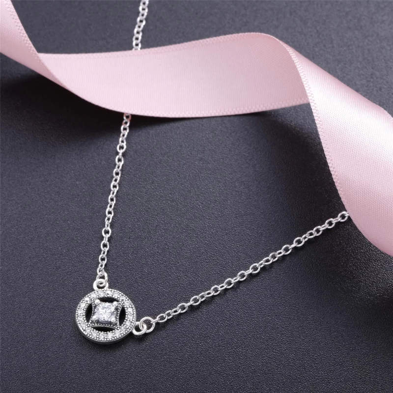 (Bild für) PANDORA Vintage Allure Halskette mit klarem CZ-Anhänger - 590523CZ-45 - Ansicht 3