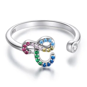 (Bild für) Bunter offener Ring im Pandora-Stil mit Buchstabe C - SCR723-C