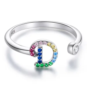 (Bild für) Bunter offener Ring mit Buchstabe D im Pandora-Stil - SCR723-D