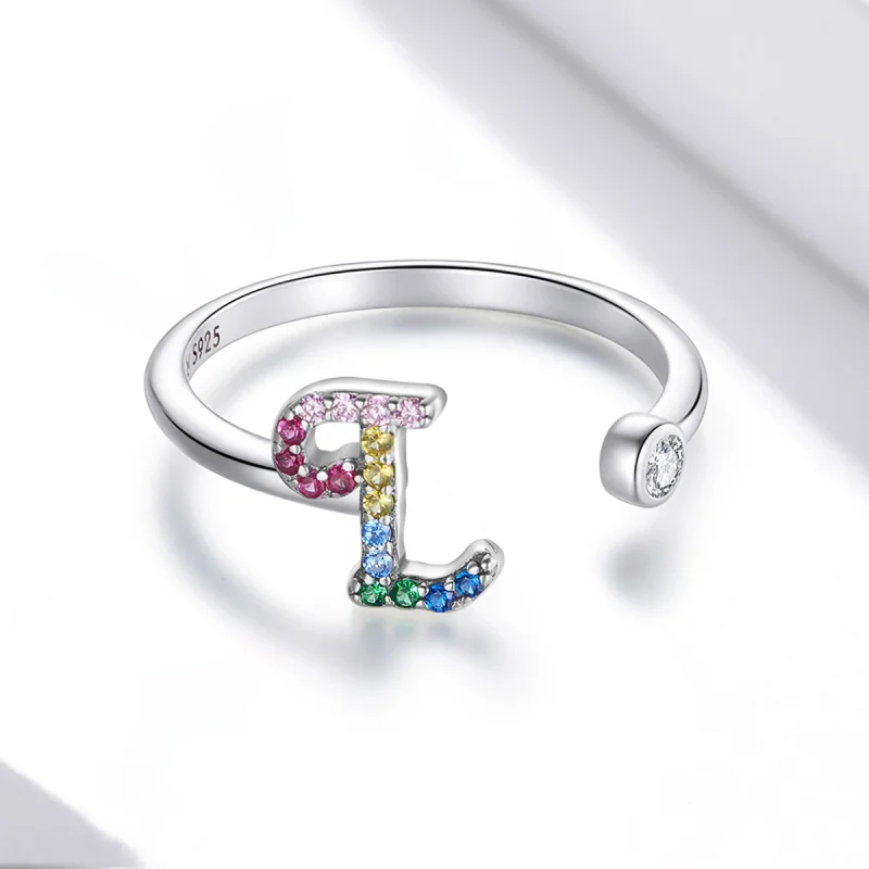 (Bild für) Bunter offener Ring mit Buchstabe L im Pandora-Stil - SCR723-L - Ansicht 3