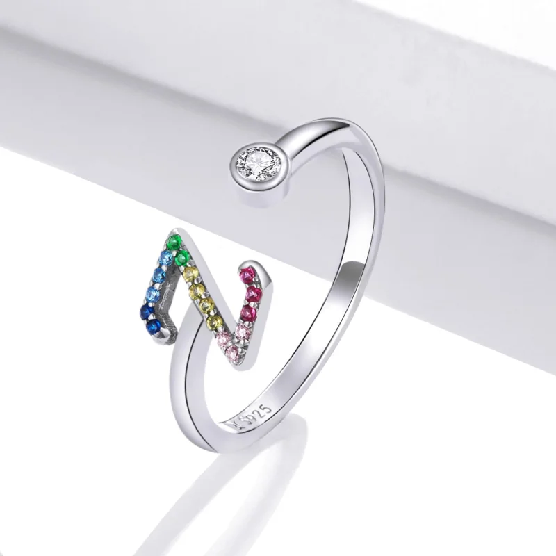 (Bild für) Bunter offener Ring mit Buchstabe Z im Pandora-Stil - SCR723-Z - Ansicht 2