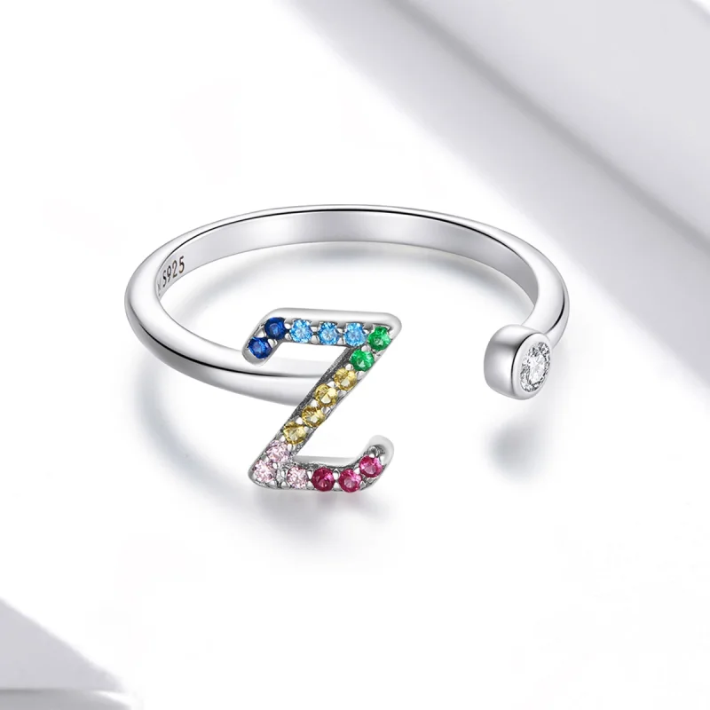(Bild für) Bunter offener Ring mit Buchstabe Z im Pandora-Stil - SCR723-Z - Ansicht 3