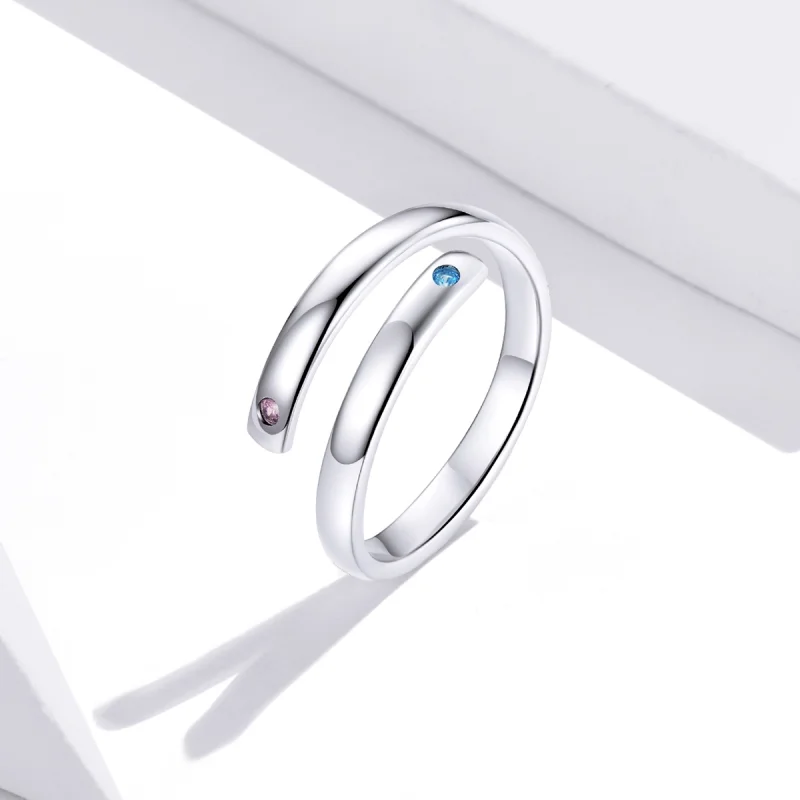 (Bild für) Doppelter offener Ring mit Gravur im Pandora-Stil - SCR747 - Ansicht 2