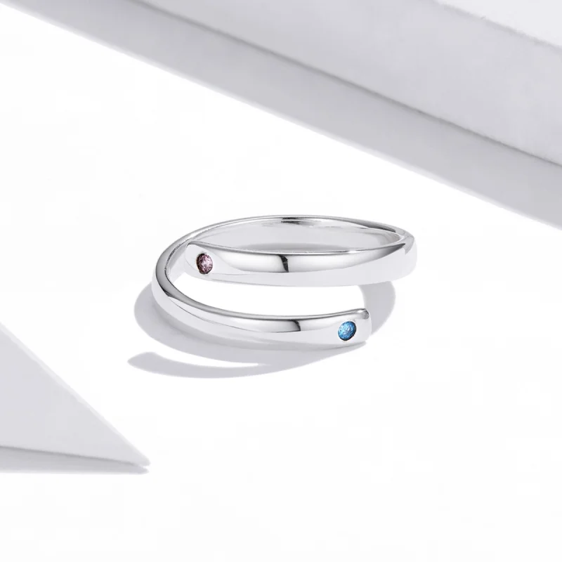 (Bild für) Doppelter offener Ring mit Gravur im Pandora-Stil - SCR747 - Ansicht 3