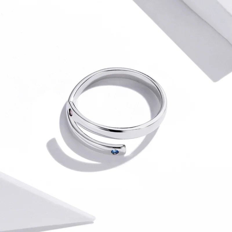 (Bild für) Doppelter offener Ring mit Gravur im Pandora-Stil - SCR747 - Ansicht 4