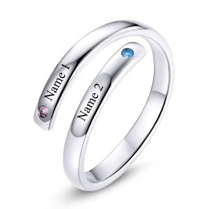 (Bild für) Doppelter offener Ring mit Gravur im Pandora-Stil - SCR747