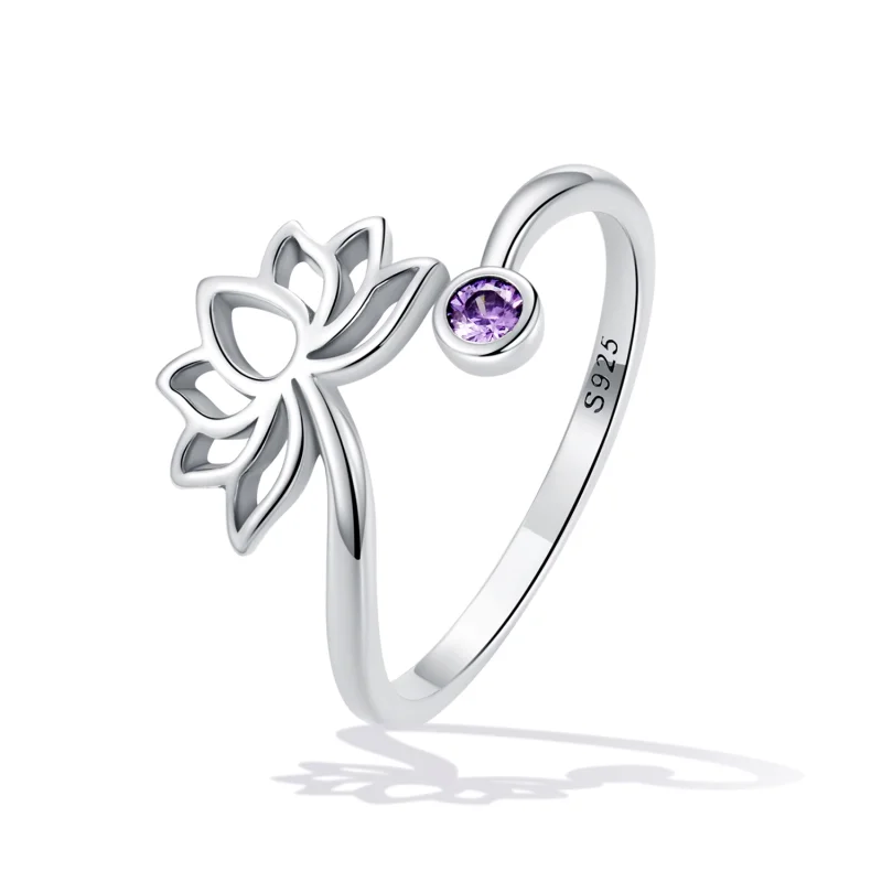 (Bild für) Einfacher offener Lotus-Ring im Pandora-Stil - SCR821 - Ansicht 2