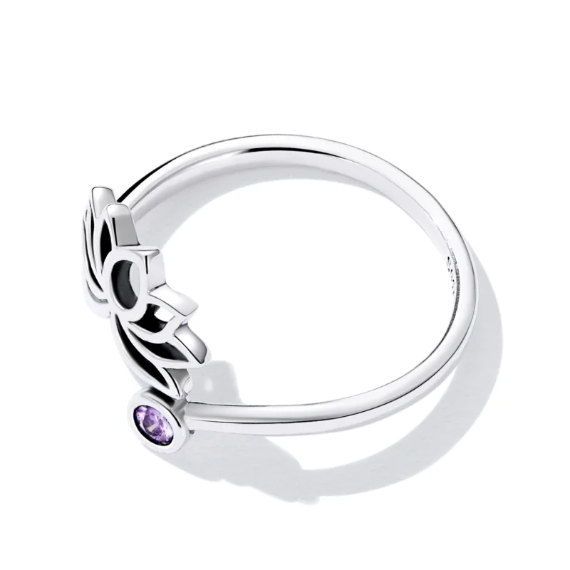 (Bild für) Einfacher offener Lotus-Ring im Pandora-Stil - SCR821 - Ansicht 4