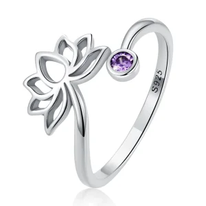 (Bild für) Einfacher offener Lotus-Ring im Pandora-Stil - SCR821