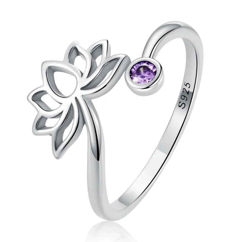 (Bild für) Einfacher offener Lotus-Ring im Pandora-Stil - SCR821