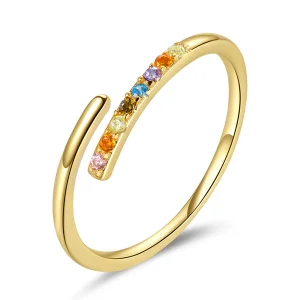 (Bild für) Einfacher offener Ring mit Zirkonia im Pandora-Stil - SCR748