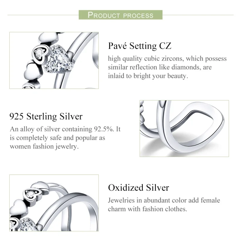(Bild für) Exquisiter Herzring aus Silber im Pandora-Stil - SCR429 - Ansicht 4