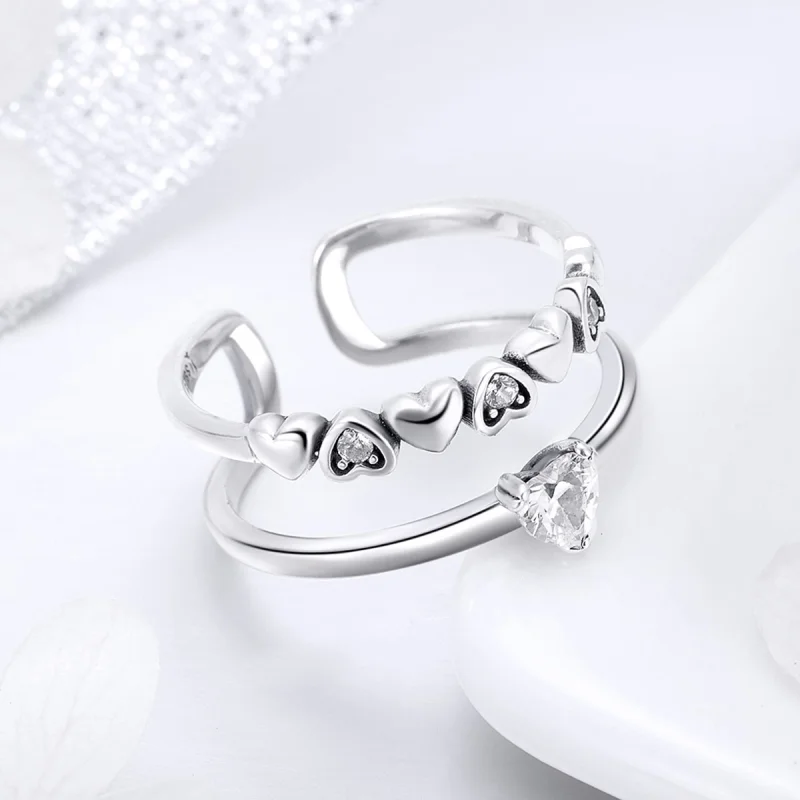 (Bild für) Exquisiter Herzring aus Silber im Pandora-Stil - SCR429 - Ansicht 6