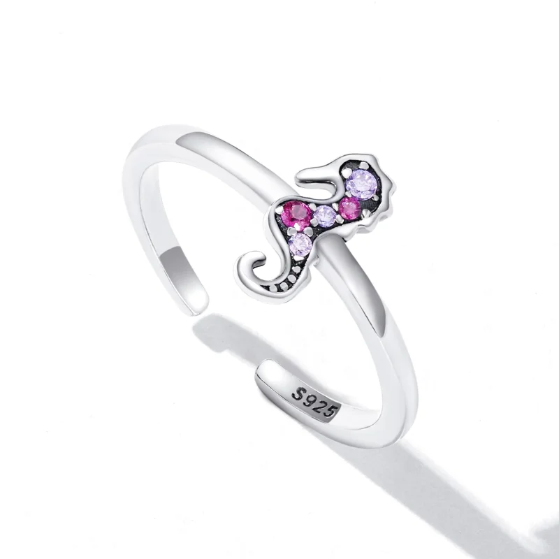 (Bild für) Exquisiter offener Seepferdchen-Ring im Pandora-Stil - SCR816 - Ansicht 5