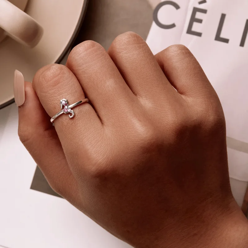 (Bild für) Exquisiter offener Seepferdchen-Ring im Pandora-Stil - SCR816 - Ansicht 6