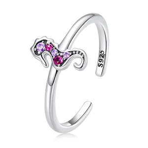 (Bild für) Exquisiter offener Seepferdchen-Ring im Pandora-Stil - SCR816