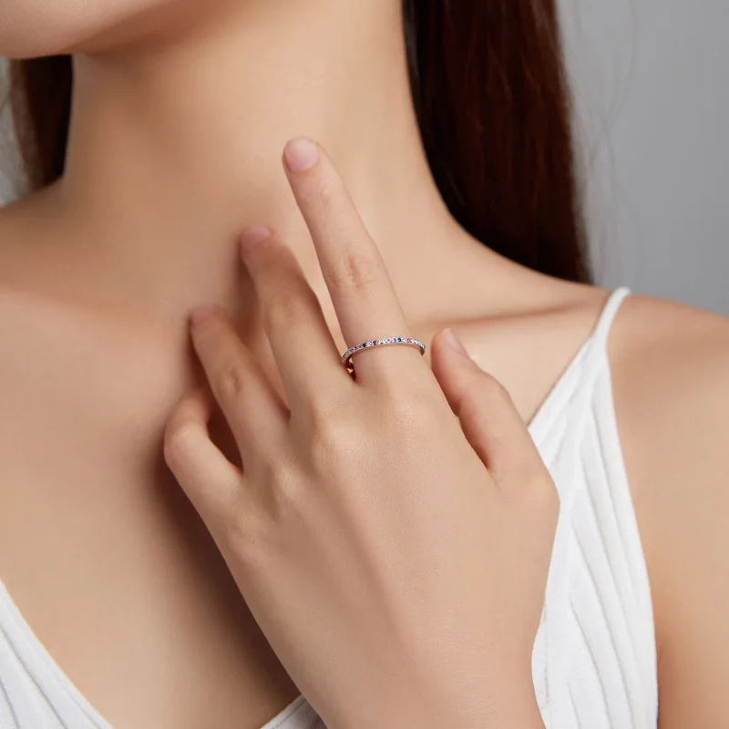 (Bild für) Farbiger Halo-Ring im Pandora-Stil - SCR740-CF - Ansicht 2