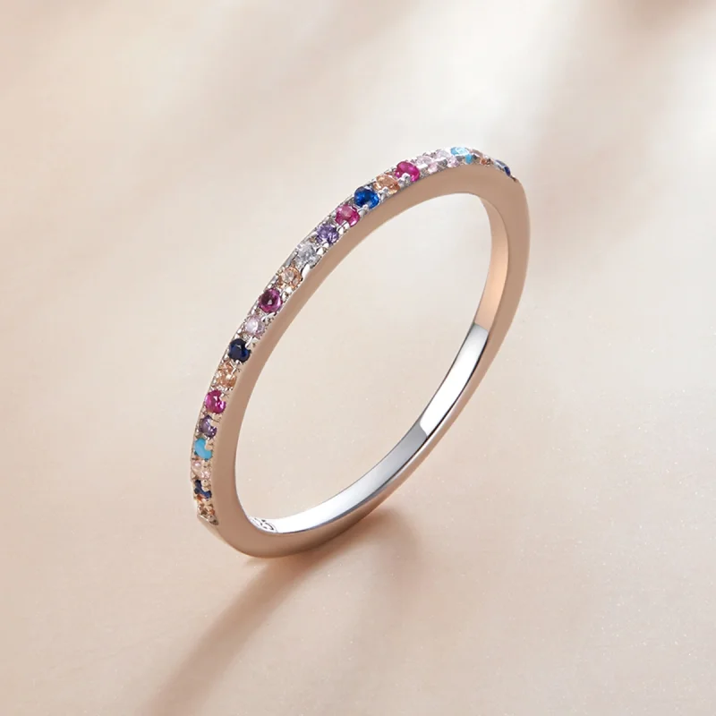 (Bild für) Farbiger Halo-Ring im Pandora-Stil - SCR740-CF - Ansicht 3