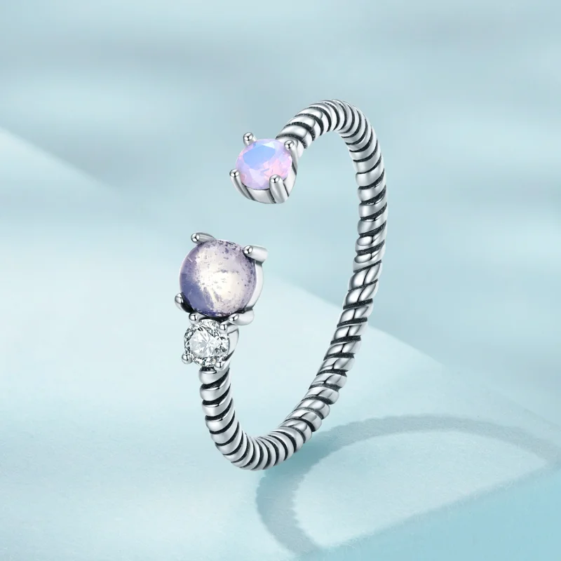 (Bild für) Offener Edelstein-Twist-Ring im Pandora-Stil - SCR839 - Ansicht 2