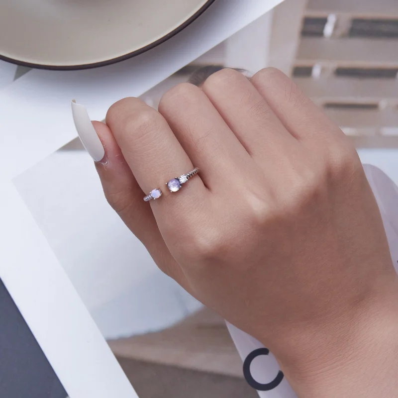 (Bild für) Offener Edelstein-Twist-Ring im Pandora-Stil - SCR839 - Ansicht 5