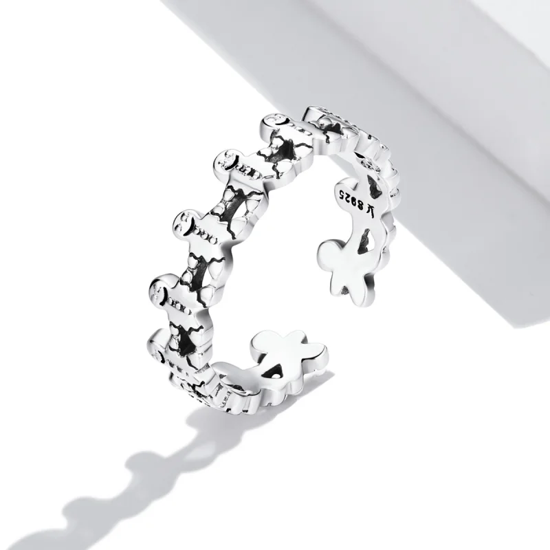 (Bild für) Offener Lebkuchenmann-Ring im Pandora-Stil - SCR762 - Ansicht 2