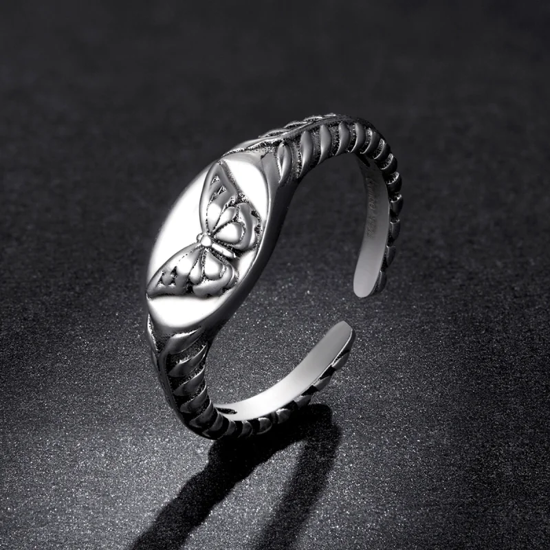 (Bild für) Offener Retro-Schmetterlingsring im Pandora-Stil - BSR200 - Ansicht 5