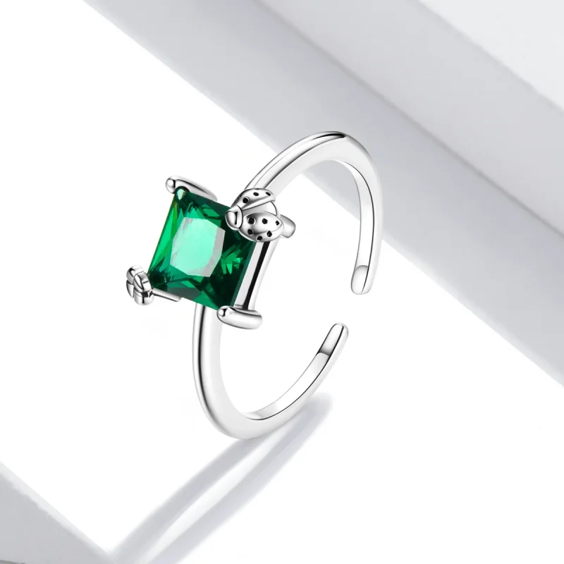(Bild für) Offener Ring aus grünem Zirkonium im Pandora-Stil - SCR754 - Ansicht 2