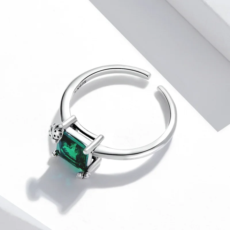 (Bild für) Offener Ring aus grünem Zirkonium im Pandora-Stil - SCR754 - Ansicht 3