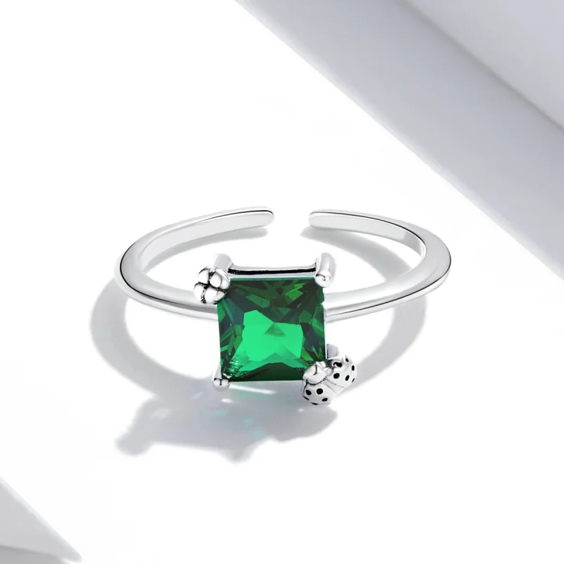 (Bild für) Offener Ring aus grünem Zirkonium im Pandora-Stil - SCR754 - Ansicht 4