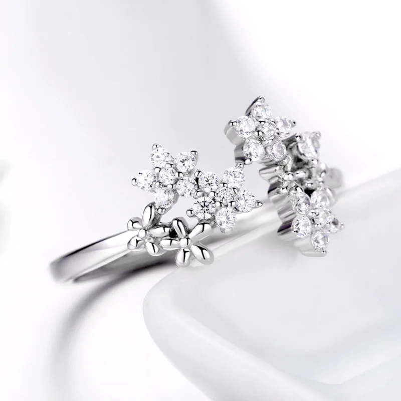 (Bild für) Offener Ring aus silbernem Gypsophila im Pandora-Stil - BSR021 - Ansicht 3