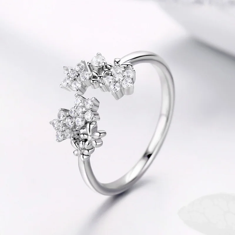 (Bild für) Offener Ring aus silbernem Gypsophila im Pandora-Stil - BSR021 - Ansicht 4